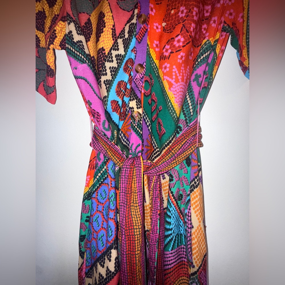 FARM RIO  Dotted Patch Scarf Jumpsuit SIZE: SMALL - Picture 7 of 13
